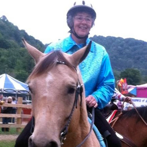 photo of cheryl manning riding a horse